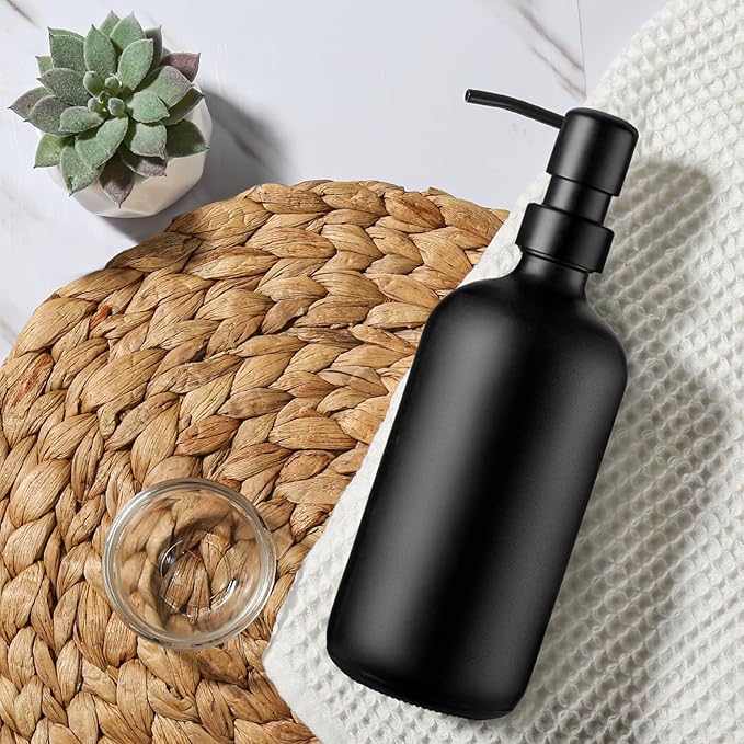 GMISUN Black Soap Dispenser, 1 Pack Matte Black Bathroom Hand Soap Dispensers, 17 Fl Oz Dish Soap Dispenser for Kitchen with Rustproof Stainless Steel Pump, Modern Liquid Dishwashing Dispensers Bottle