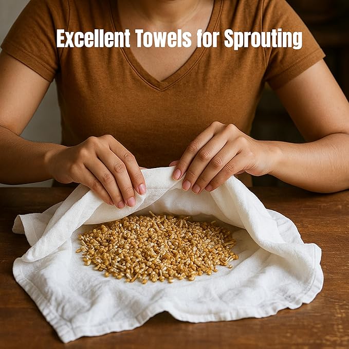 Flour Sack Towels | Tea Towel for Crafts| Kitchen Dish Cotton Blank Towel for Embroidery| Baking Bread Proofing Linen Cover| Super Absorbent Quick Dry| 3 Pack 28"x28" White