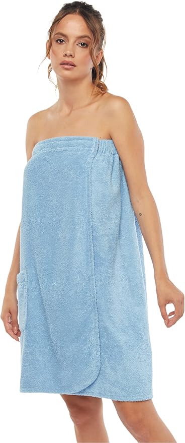 Arus Women's Bathrobe GOTS Certified Organic 100% Turkish Terry Cotton Robe Adjustable Closure Bath Wrap