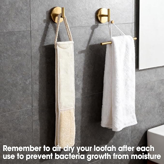 Loofah Back Scrubber with Handle, Natural Exfoliating Shower Sponge, Deep Clean Back Scrub for All Skin Types, Durable Bath Loofah for Daily Use