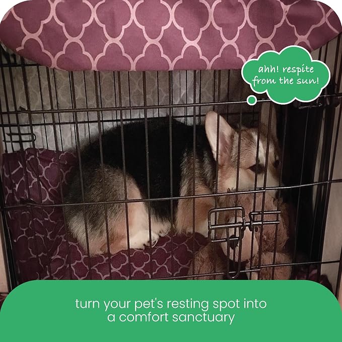 Molly Mutt Royals Dog Crate Cover, 100% Cotton Canvas Cover with 2 Roll-Up Panels, Ideal for Dog or Cat Crate, Durable, Washable, and Free of Harmful Chemicals, 48" x 30" x 33"