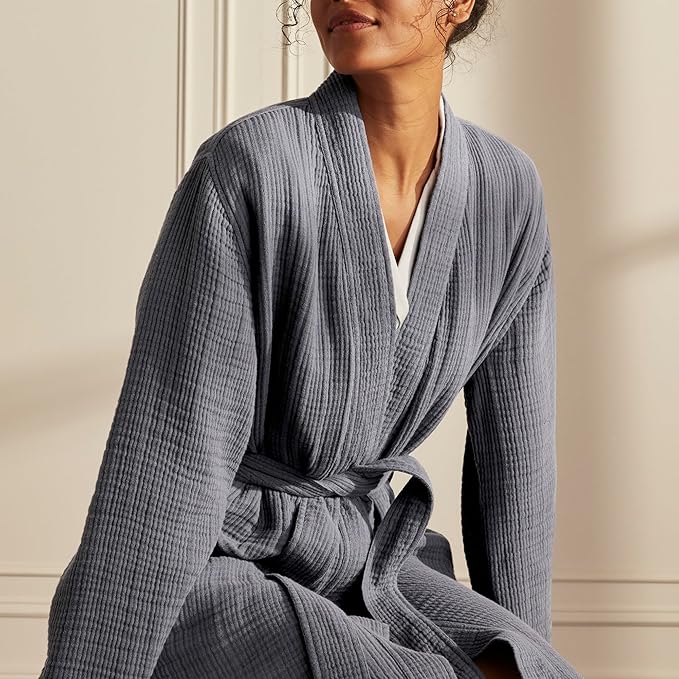 BOLL & BRANCH Dream Robe - 100% Organic Cotton - Ultra Soft, Lightweight, Breathable, and Pre Shrunk - Unisex