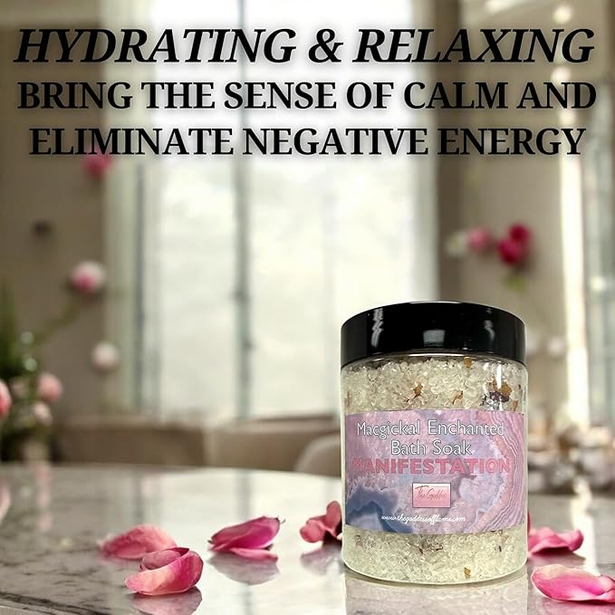 Manifestation Bath Salts – Dead Sea Salt Bath Soak for Intentions, Spiritual Cleansing & Ritual Use 12oz