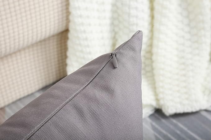 TangDepot 2-Pack Cotton Throw Pillow Covers 16x16 Taupe | 100% cotton, same-color zip, machine wash & air dry. For living room, bedroom, office, car. 42 colors, 508 sizes. Cover only.