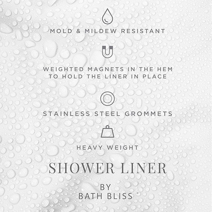 Bath Bliss Premium Shower Curtain Liner in Clear