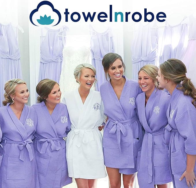 Soft Touch Linen Women's Kimono Waffle Robe-Luxurious & Absorbent & Quick Dry-Cotton & Polyester Blend
