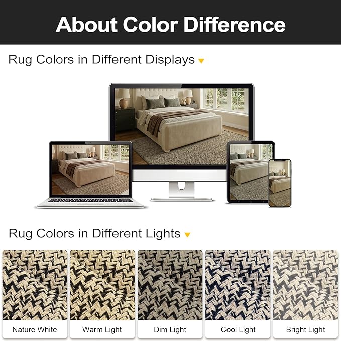 LEEVAN Washable Runner Rug 2'x6', Natural Woven Hallway Runner Rug Reversible Bathroom Runners Rugs, Cotton Low Profile Entryway Rugs, Farmhouse Bedroom Modern Kitchen Runenrs Carpet