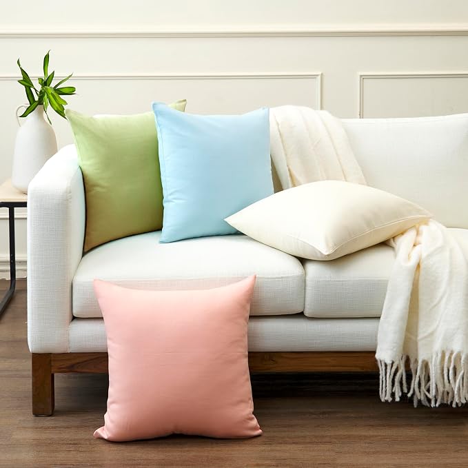Encasa XO Throw Pillow Covers 18x18 in Set of 2 B Grey | No Inserts | Cotton Pillow Covers for Living Room, Bed, Sofa, Couch | Decorative Cushion Covers with Improved Zipper