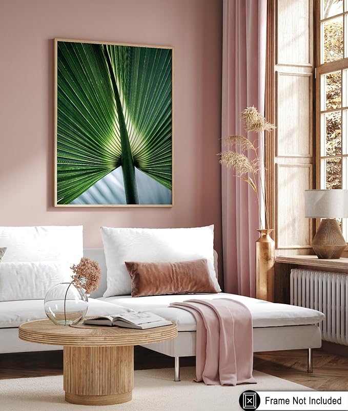Monem Art Tropical Palm Leaf Macro Photography Print - Minimalist Botanical Nature Art Poster - Wall Decor for Living Room, Bedroom or Office - 12x16 Unframed Wall Art by Mareike Bohmer