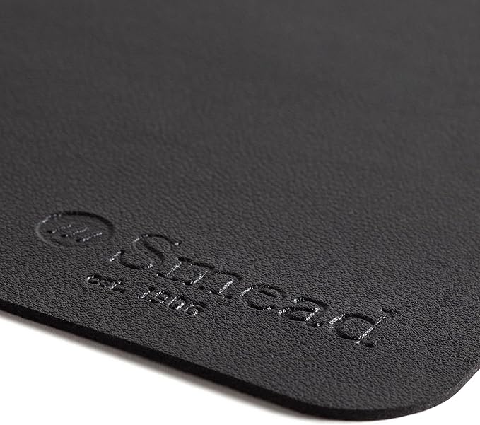 Smead Desk Pad, Vegan Leather Desk Mat with Non-Slip Faux Suede Backing, Perfect Desk Organizer for Office Decor, 23.6” x 13.7” Small, Charcoal (64838)