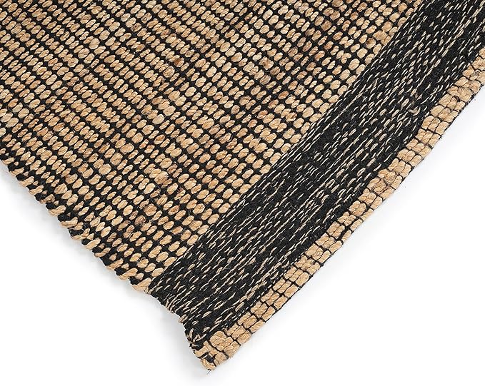 8' x 10' Black Wool & Natural Jute Rug (8' x 10')