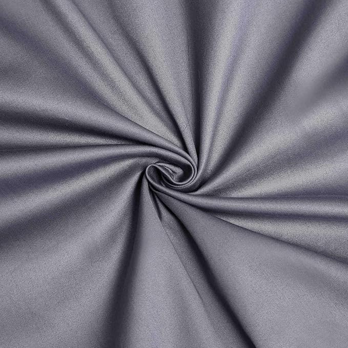 Gray Cotton Duvet Cover Set King 100% Long-Staple Cotton Sateen Bedding Set, Soft Breathable Smooth Organic Pure Cotton Plain Comforter Cover, Luxury Minimalist Bedroom Decor for All Season