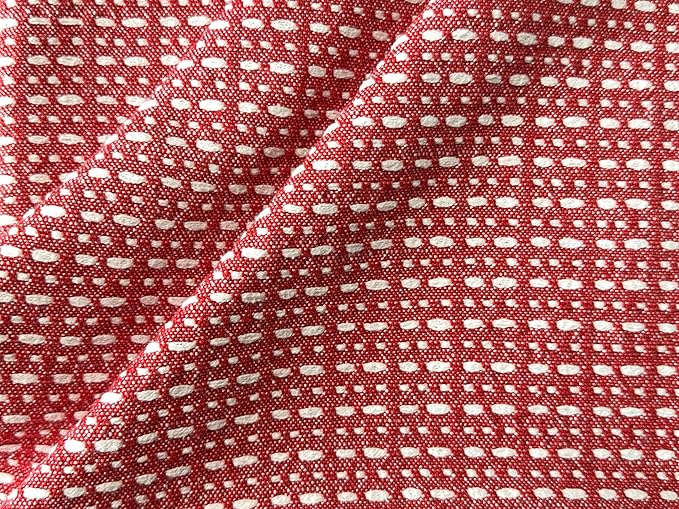 SanVia Cotton Lumbar Pillow Cover 12x20 — Handwoven Jacquard Texture, Fade-Resistant, No Pilling — Hidden Zipper, Decorative Throw Pillow Covers for Couch, Bed — Insert Not Included (Farmhouse, Red)