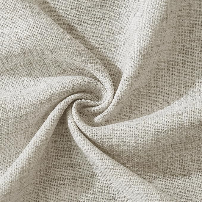 NICETOWN Linen Blended Curtains 63 Inch for Bedroom, Light Filtering Semi Sheer Burlap Curtains Farmhouse Grommet Privacy Window Drapes for Living Room, 2 Panels (52 x 63 Inch, Natural)