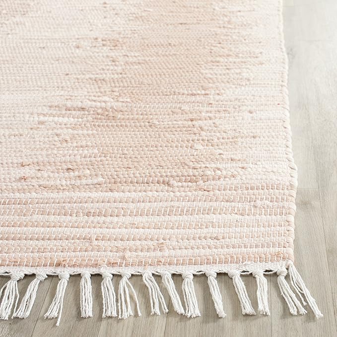 SAFAVIEH Montauk Collection Runner Rug - 2'3" x 10', Beige, Handmade Fringe Cotton, Ideal for High Traffic Areas in Living Room, Bedroom (MTK752A)