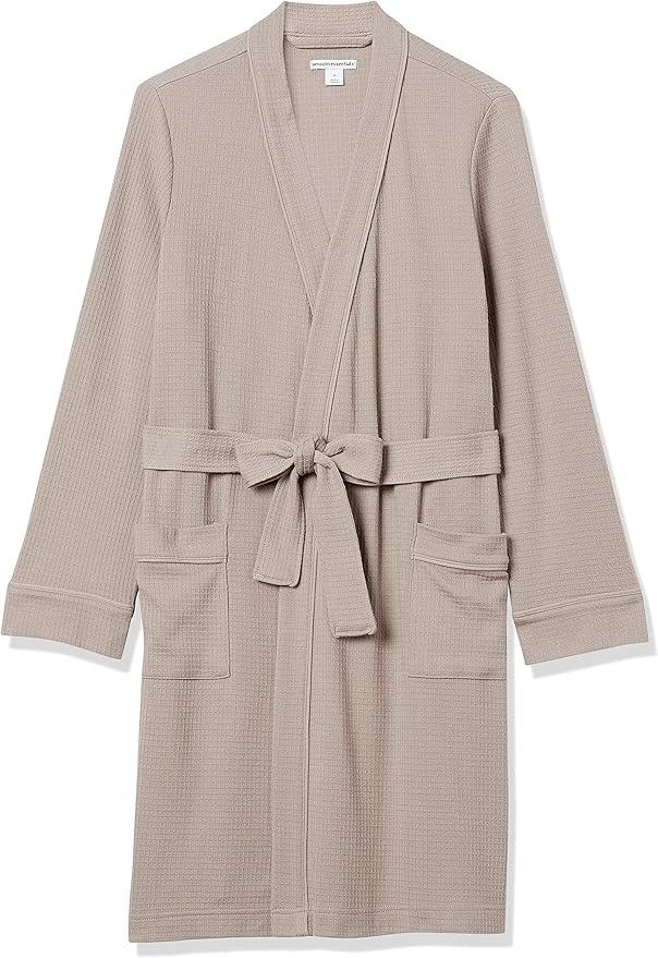 Amazon Essentials Women's Lightweight Waffle Full-Length Bath Robe with Pockets (Available in Plus Size)