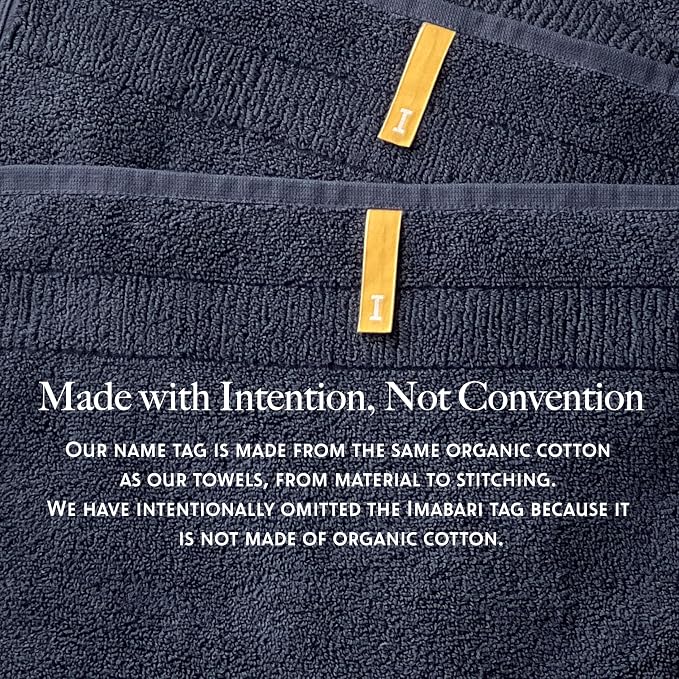 Highly Absorbent & Quick-Dry Organic Cotton Bath Towels, Soft & Lightweight, Made in Japan, Oeko-Tex Class 1 Certified, 28 x 53 inch, Navy, Pack of 2 – Proof of Purity