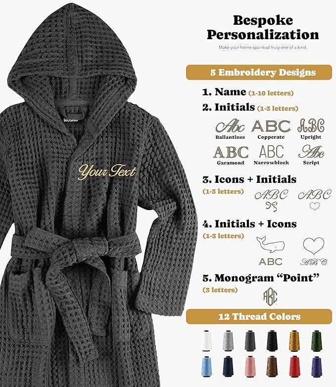 Luxury Organic Japanese Cotton Hotel & Spa Waffle Bathrobe for Men and Women (Hooded/Kimono)