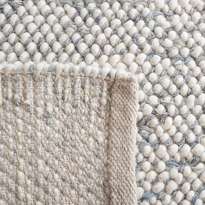 SAFAVIEH Natura Collection 6' Round Grey/Ivory NAT182F Handmade Wool Entryway Foyer Living Room Bedroom Area Rug