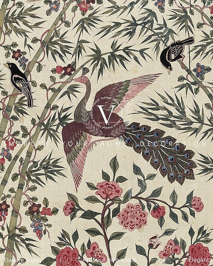 Vintage Textile Wall Art | Light Academia Home Decor | Tapestry Canvas Wall Art | Light Academia Room Decor, Farmhouse Paintings Art Picture Aesthetic for Bedroom Bathroom Living Room (8" x 10"-UNFRAMED)