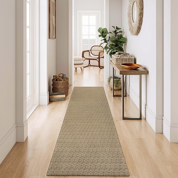 Collive Washable Hallway Runner Rug, Farmhouse Non Skid Kitchen Runner Rug 2x8 Boho Entryway Rugs, Black/Natural Cotton Braided Modern Carpet Runners for Bedside Doorway Kitchen Floor