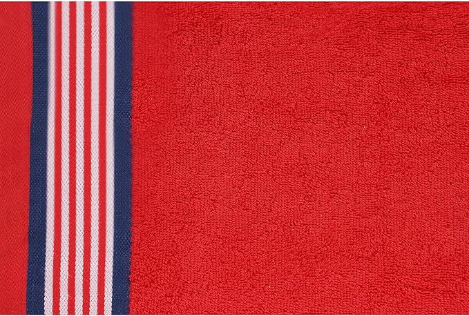 CASA COPENHAGEN He & She 6Pcs 100% Egyptian Cotton Large Designer Towels Gift Set- Blue - Red, 550GSM, 2Bath 2Hand 2Washcloths, Bath Towels for Bathroom (Gift Set for Women & Men)