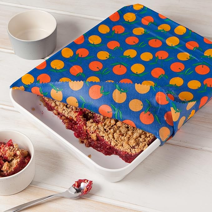Ecologie Reusable Beeswax Food Storage Citrus Print Extra Large Wrap, 17 x 22.75 inches