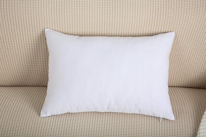 TangDepot Handmade Decorative Solid 100% Cotton Canvas Throw Pillow Covers/Pillow Shams, (12" x18" , White, 1 Count (Pack of 1)) | 100% cotton, same-color zip, machine wash & air dry. For living room, bedroom, office, car. 42 colors, 92 sizes. Cover only.