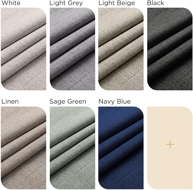 CUCRAF Natural Linen 100% Blackout Curtains 108 Inch Length 2 Panels Set, Back Tab and Rod Pocket Curtain for Living Room Bedroom, Room Darkening Window Drapes Thermal Insulated, (52x108 inch, Linen)