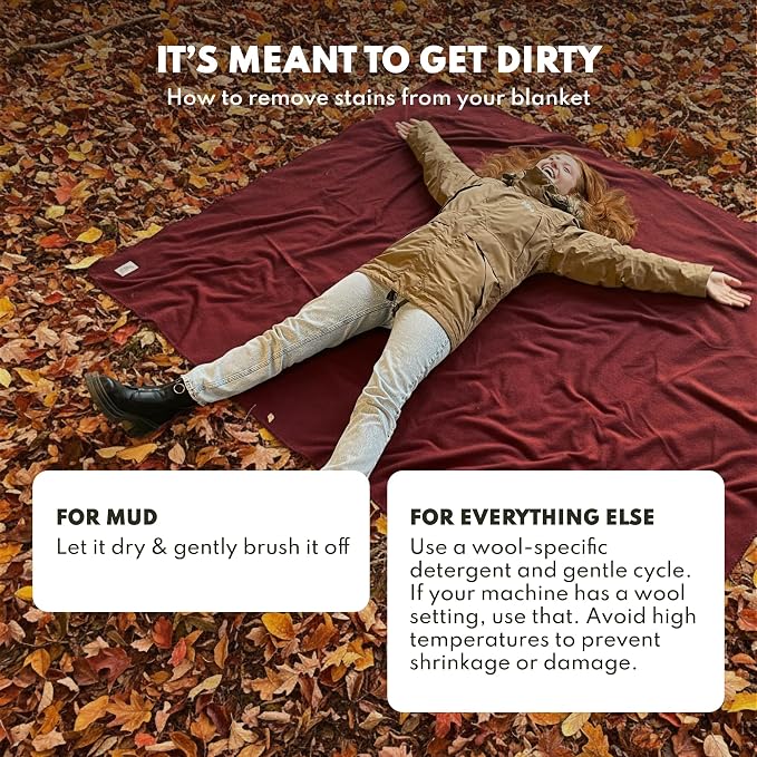 Woolly Mammoth Woolen Company Merino Wool Blanket - 50% Wool - Machine Washable Throw - Thermal Insulation for Camping & Survival Gear - Travel Blanket for Camper Vans & Car Kit (85" x 47" Juniper)