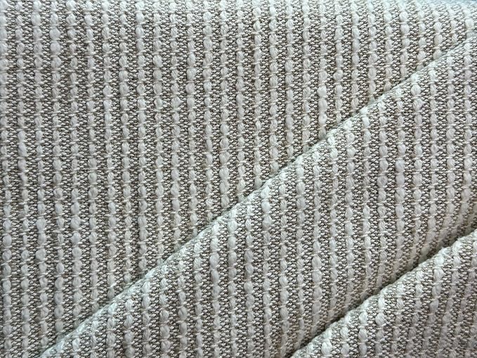 SanVia Cotton Throw Pillow Covers 20x20 – Handwoven Jacquard Texture, Fade-Resistant, No Pilling – Hidden Zipper, Decorative Cushion Cover for Sofa, Couch, Bed – Insert Not Included (Striped, Beige)