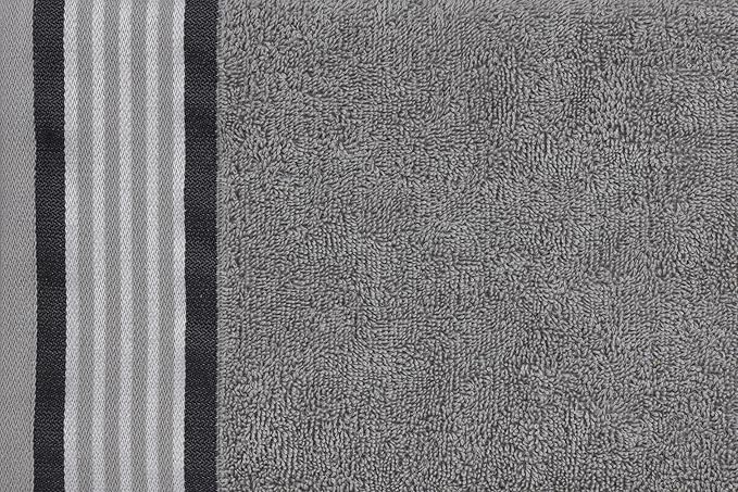 CASA COPENHAGEN He & She 4Pcs 100% Egyptian Cotton Large Designer Towels Gift Set- Grey Violet - Pine Grey, 550 GSM, 55"x27", 4Bath Towels for Bathroom (Box Pack, Set for Women & Men)