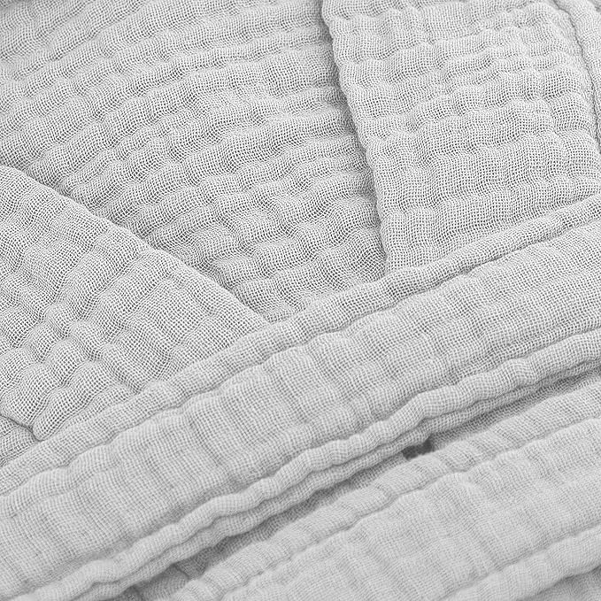 Muslin Unisex Bathrobe Women & Men, 100% Cotton Kimono Lightweight Robe | Long Robes Soft, Absorbent, Spa robes