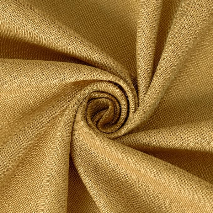 NICETOWN Gold Brown Linen Curtains 84 inch Long 2 Panels Set, 55" Wide Thick Flax Linen Blend Organic Home Decor Rod Pocket & Back Tab with Light Filtering for Bedroom/Living Room