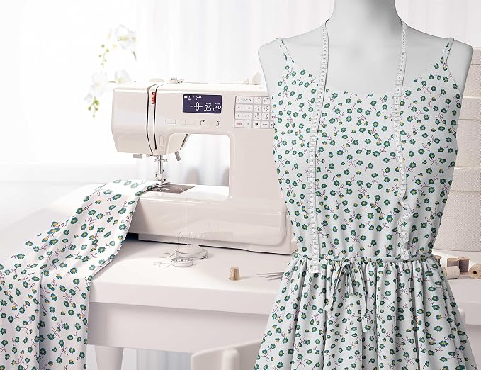 Soimoi Lightweight Cotton Voile Fabric, White - Floral Print, Unstitched Material - 42 Inch Width, Ideal for Making Summer Dresses, Blouses, Lingerie, Sheer Curtains, Garment Linings, 1 Yard