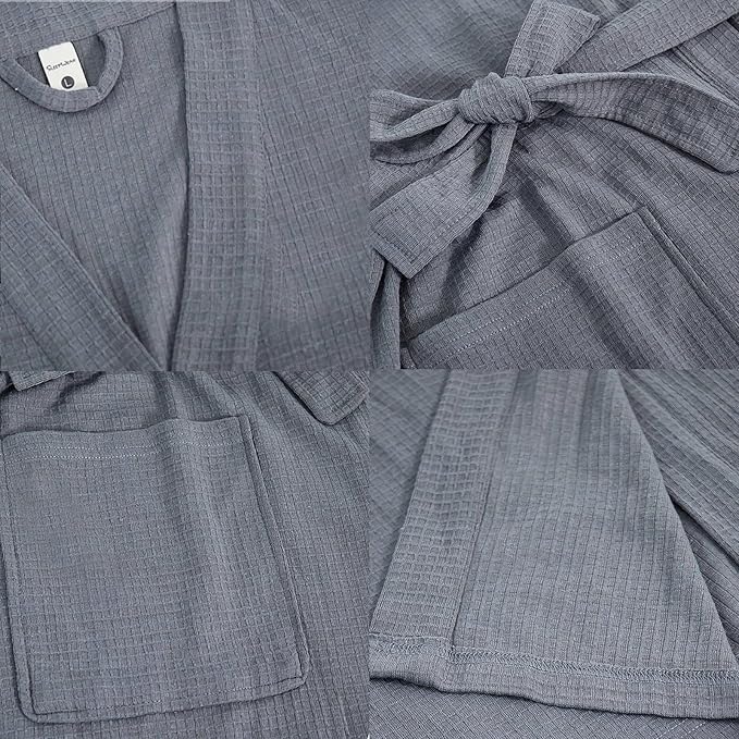 Women's Robes Luxury cotton Lightweight Summer Long Plus Size BathRobes for Women Soft Kimono Spa Knit Waffle Robes