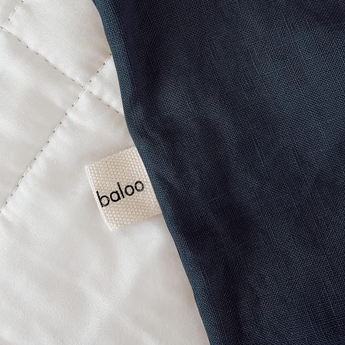 Baloo 100% French Linen Duvet Cover for Weighted Blanket (Navy Blue - 42"x72" - Throw Size) | Cooling, Soft & Durable | Machine Washable & Dryer Safe | Oeko-TEX® Standard 100 Certified