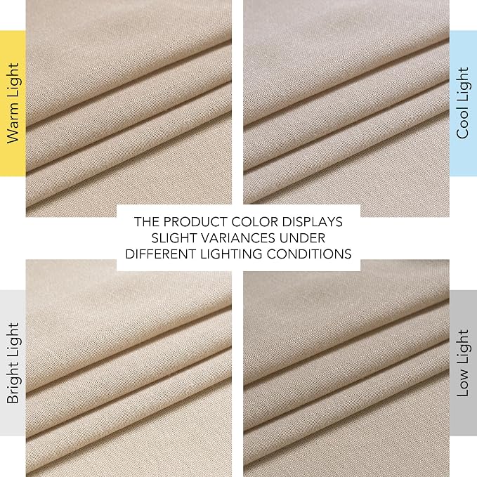 NICETOWN Semi Sheer Light Filtering 120 inches Long Curtains, Back Tab/Rod Pocket with Pleat Tape Thick Linen Privacy Added Window Treatments for Bedroom, Angora, W52 x L120, 2 Panels