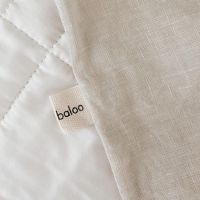 Baloo 100% French Linen Duvet Cover for Weighted Blanket (Oatmeal - 60"x80" - Full/Queen Size) | Cooling, Soft & Durable | Certified European Flax® | for Baloo 15 & 20lbs Weighted Blanket