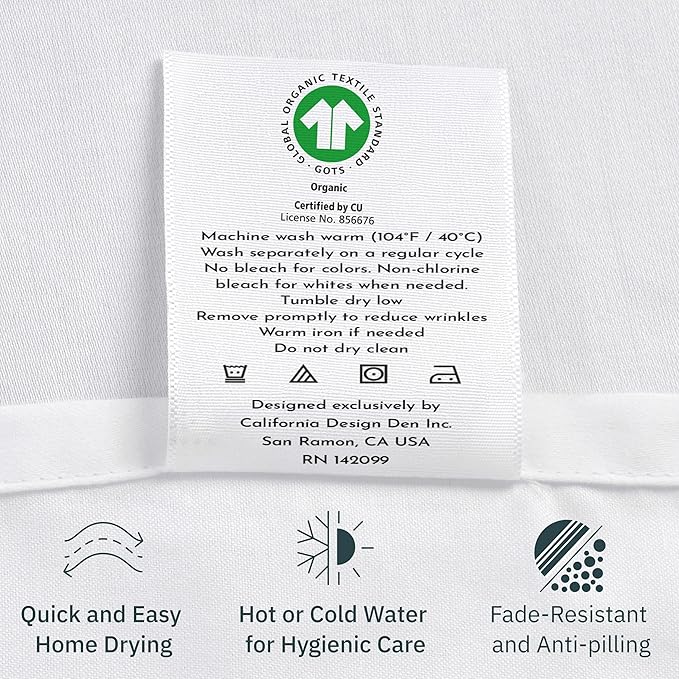 California Design Den Printed Twin Extra Long Sheet Set, 100% Organic Cotton Percale Sheets, Deep Pocket Twin XL Sheets & Pillowcase Set - Llama