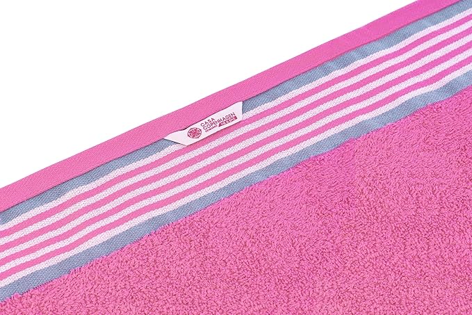CASA COPENHAGEN He & She 2Pcs 100% Egyptian Cotton Large Designer Bathsheet Towels Gift Set- Dusty Blue - Pink, 550GSM, 35"x70" 2Bath Sheet Towels for Bathroom Set for Women & Men