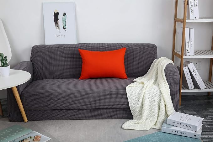 TangDepot Handmade Decorative Solid 100% Cotton Canvas Throw Pillow Covers/Pillow Shams, (12" x20" , Red Orange, 1 Count (Pack of 1)) | 100% cotton, same-color zip, machine wash & air dry. For living room, bedroom, office, car. 42 colors, 126 sizes. Co...