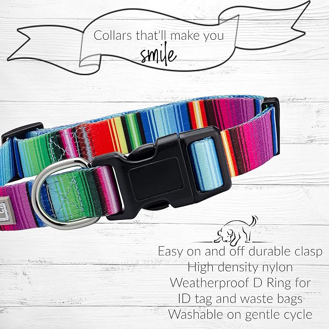 Lucky Love Dog - Adjustable Dog Collar with Easy Click Buckle for Medium Dogs, Durable, & Comfortable for Male & Female Dogs, Pet Collar for Puppies & Adult Ones - Nacho, Medium
