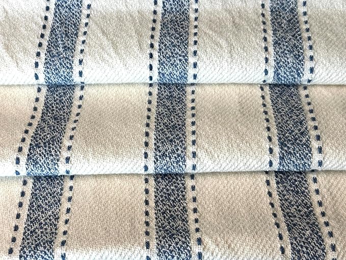 SanVia Cotton Throw Pillow Covers 20x20 – Handwoven Jacquard Texture, Fade-Resistant, No Pilling – Hidden Zipper, Decorative Cushion Cover for Sofa, Couch, Bed – Insert Not Included (Striped, White)