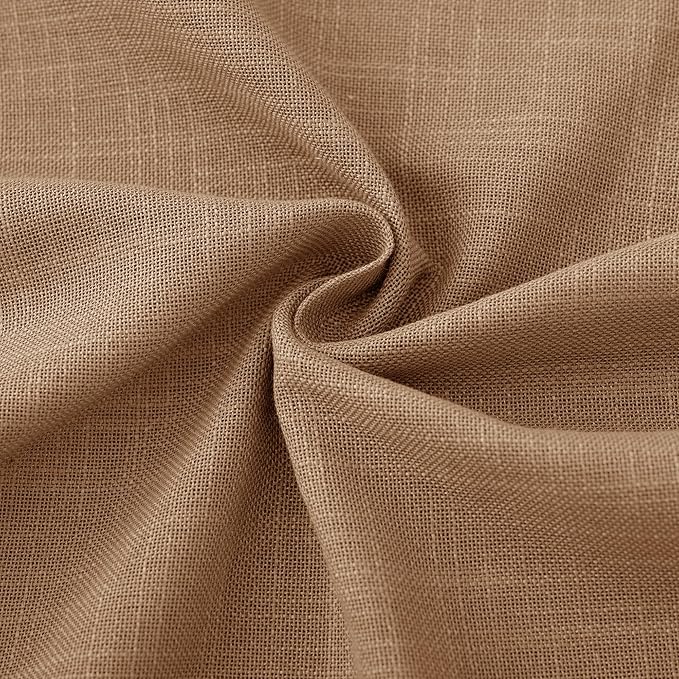 Brown Curtains for Living Room Back Tab Modern Farmhouse Semi Sheer Curtains 102 inches Long 2 Panels Set Muted Neutral Window Curtain for Dining Room Bedroom 52x102