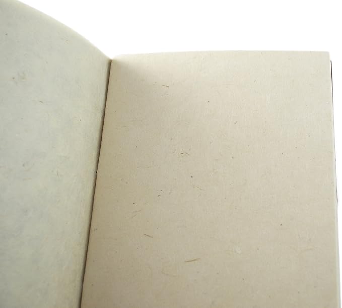Nepali Companion Notebook with Handmade Paper and Vegetable-Dyed Cover, Vintage 5.5x8.5 inch Composition Notebook for Office, School, and Home, Handcrafted in Nepal (Medium, Dark Walnut)