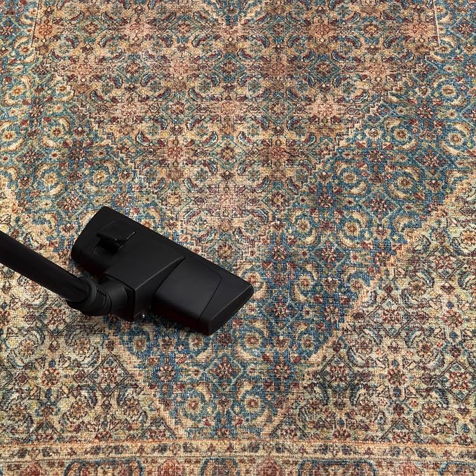 Keen Home Design 48"x72" Rug - Machine Washable Area Rug with Non-Slip Backing, Ideal for Living Room, Dining Room, Bedroom - Vintage, Easy Clean, Durable, Low Pile Rug - (4' x 6')