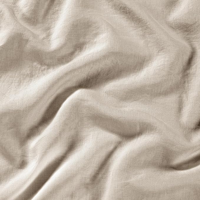 Sijo Stone Washed Organic French Linen Bed Sheet Set, GOTS Certified Organic, Best Cooling Linen Sheet Award by Sleep Foundation, 1 Flat Only (Classic, Full/Queen)