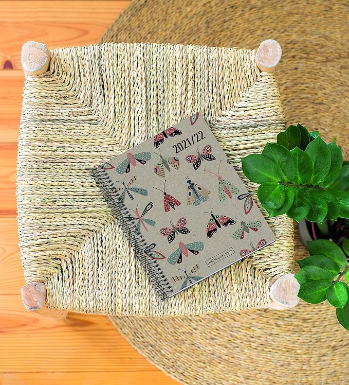 Miquelrius - A5 notebook, Horizontal ruled 7 mm, 80 g/m² recycled paper, 80 sheets of one colour, Recycled notebook, Spiral, Lined notebook, Eco Butterflies