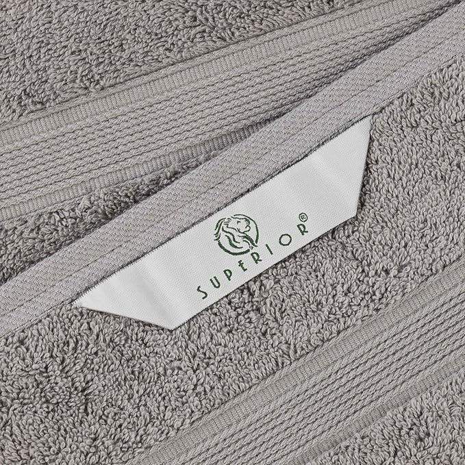 Superior 100% Organic Cotton Bath Towel Set of 3, Daily Use for Bathroom, Guest Bath, Quick Dry, Spa, Resort Towels, Absorbent, Home Essentials, 3-Piece Bath Towels, Oregon Collection, Silver